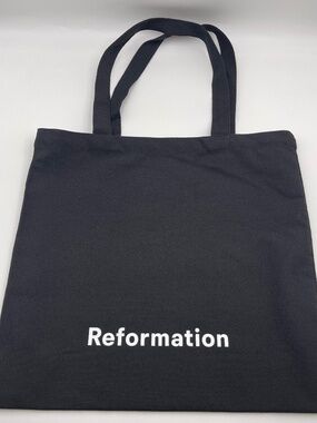 Reformation Classic Black Tote bag cotton canvas handbag 35.5/33cm grocery bag